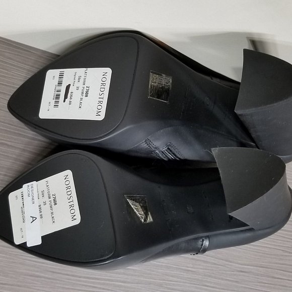 Tiff Platform Pump, Black Leather, Womens Size 9 / 39 - Picture 9 of 10